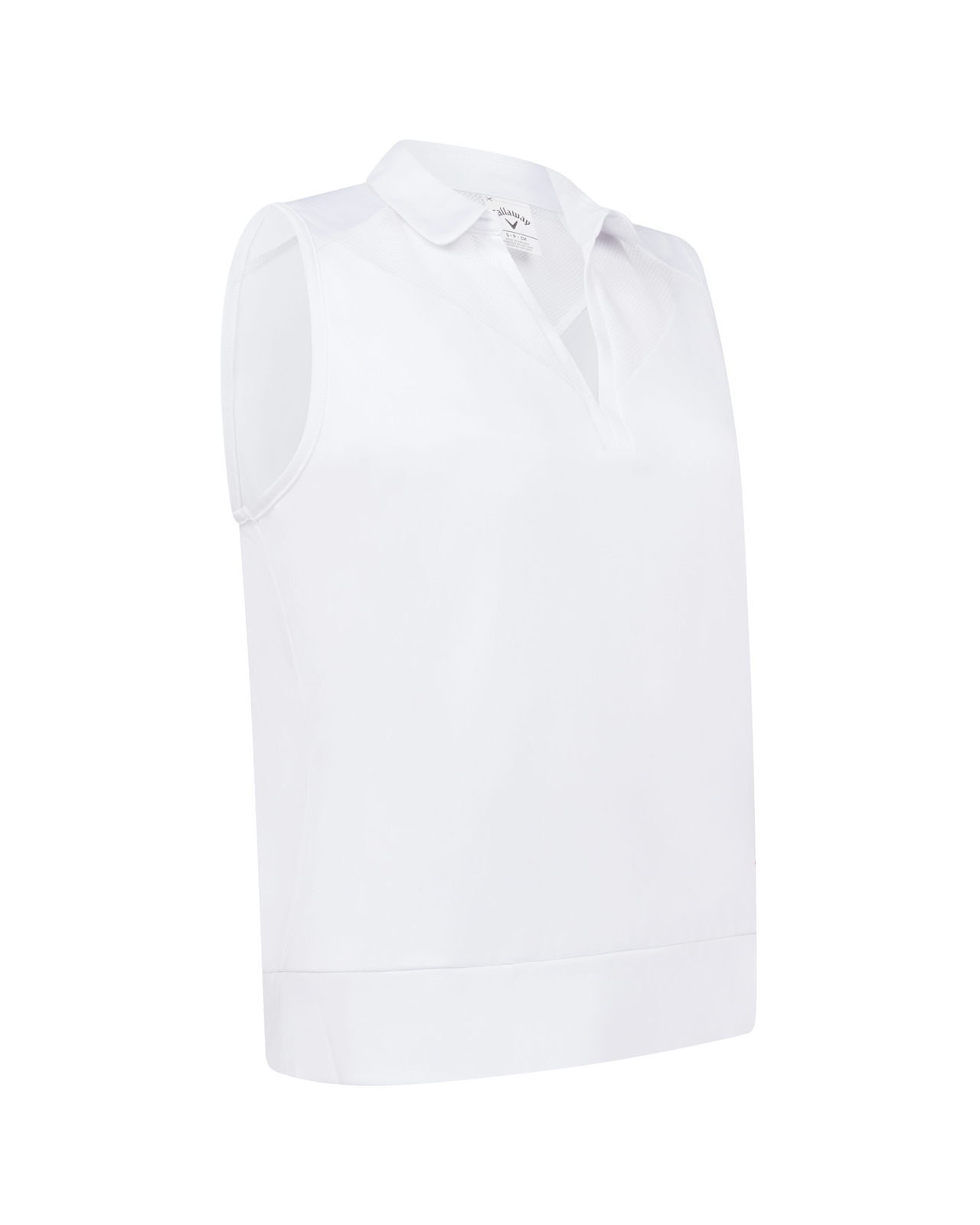 Waist Length Mesh Detail, Piké, Dam - brilliant_white