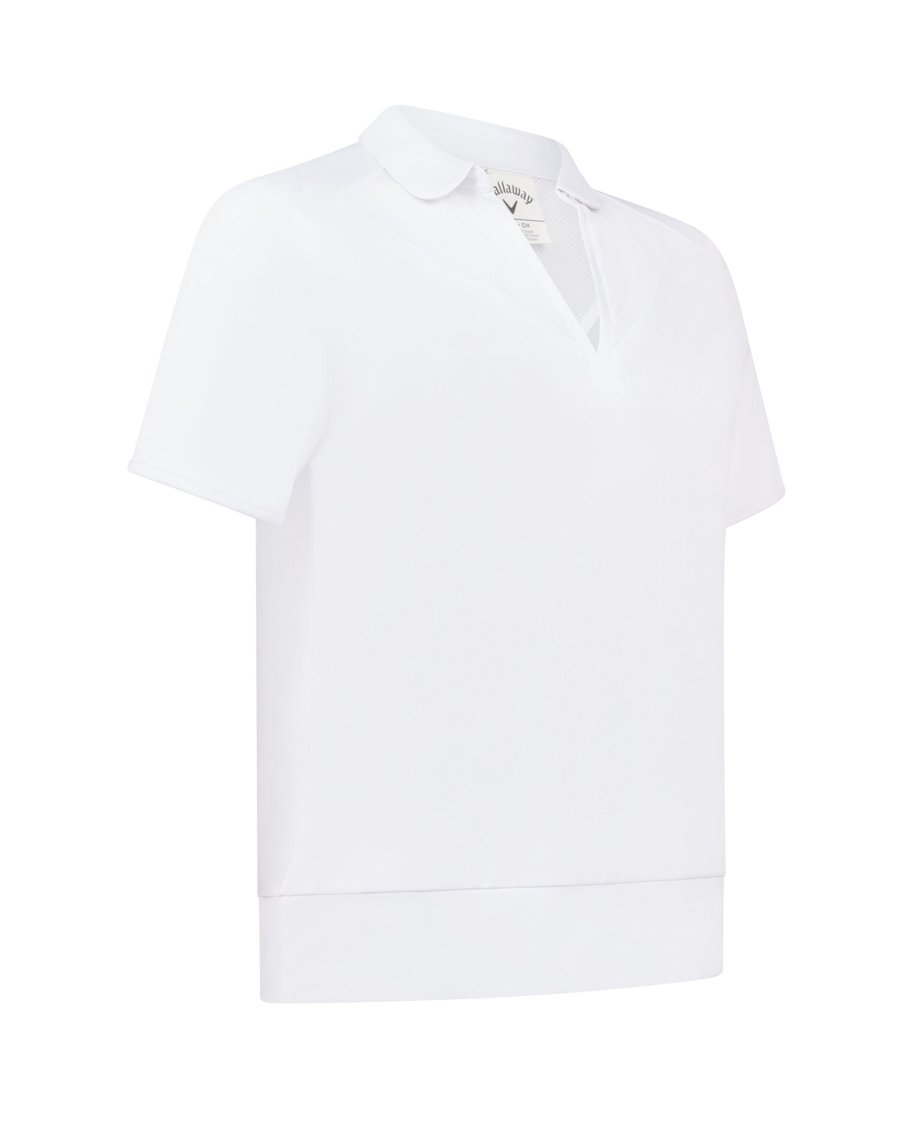 Waist Length Mesh Detail, Ärmlös piké, Dam - brilliant_white