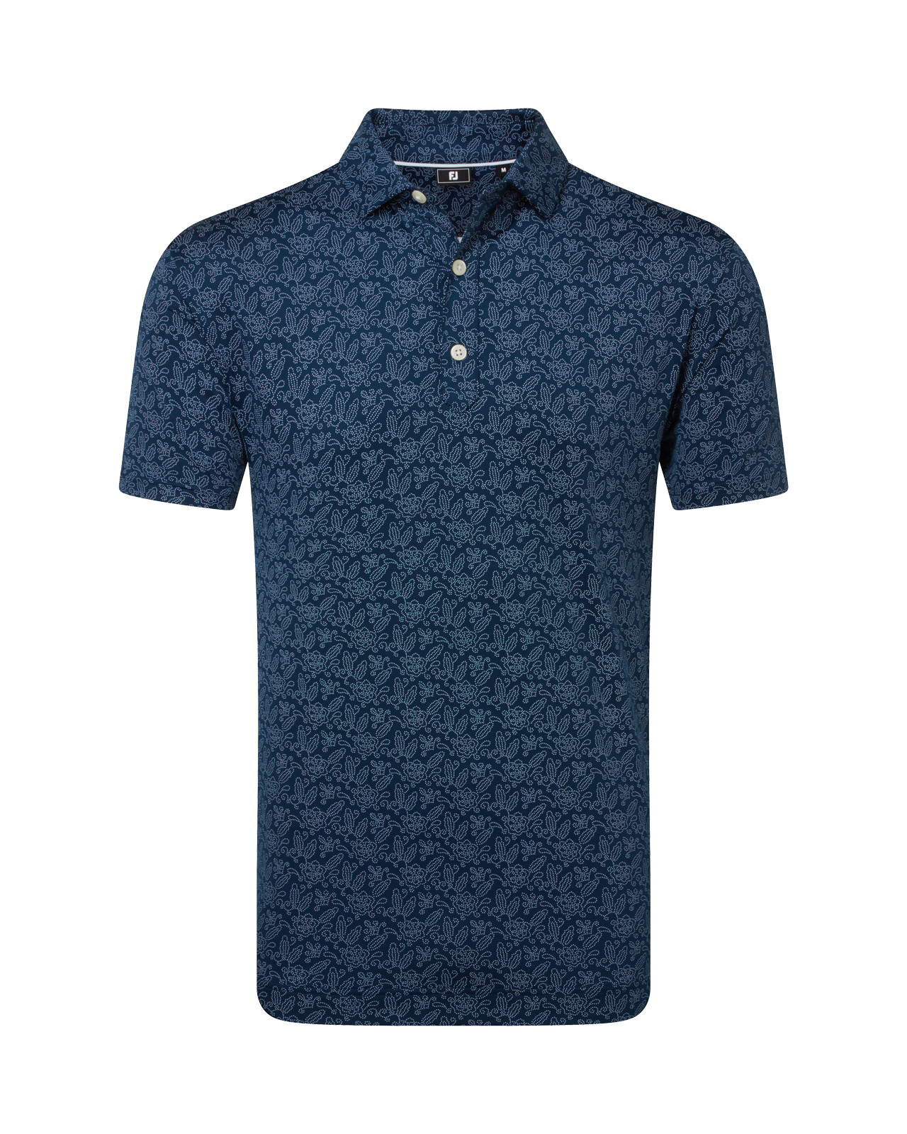 Wingtip Floral, Piké, Herr - navy_white