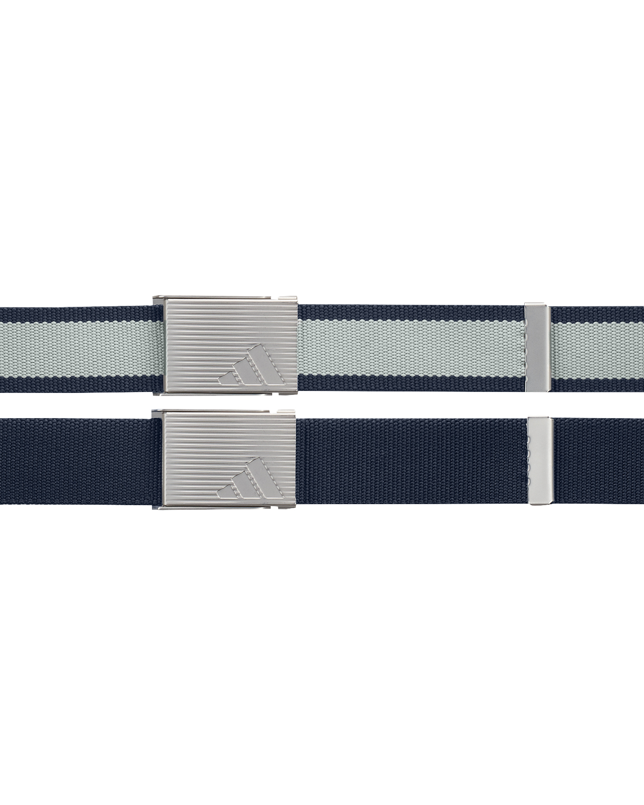 Reversible striped webbing, Bälte, Herr - collegiate_navy_wonder_silver_