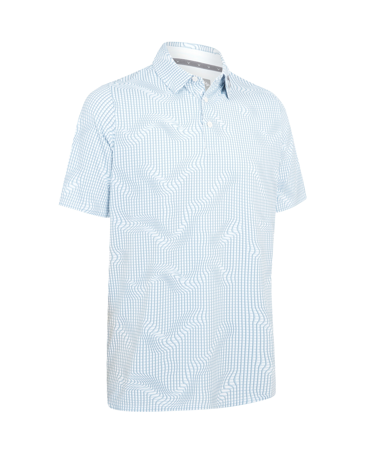 Warped Gingham Print, Piké, Herr - bright_white