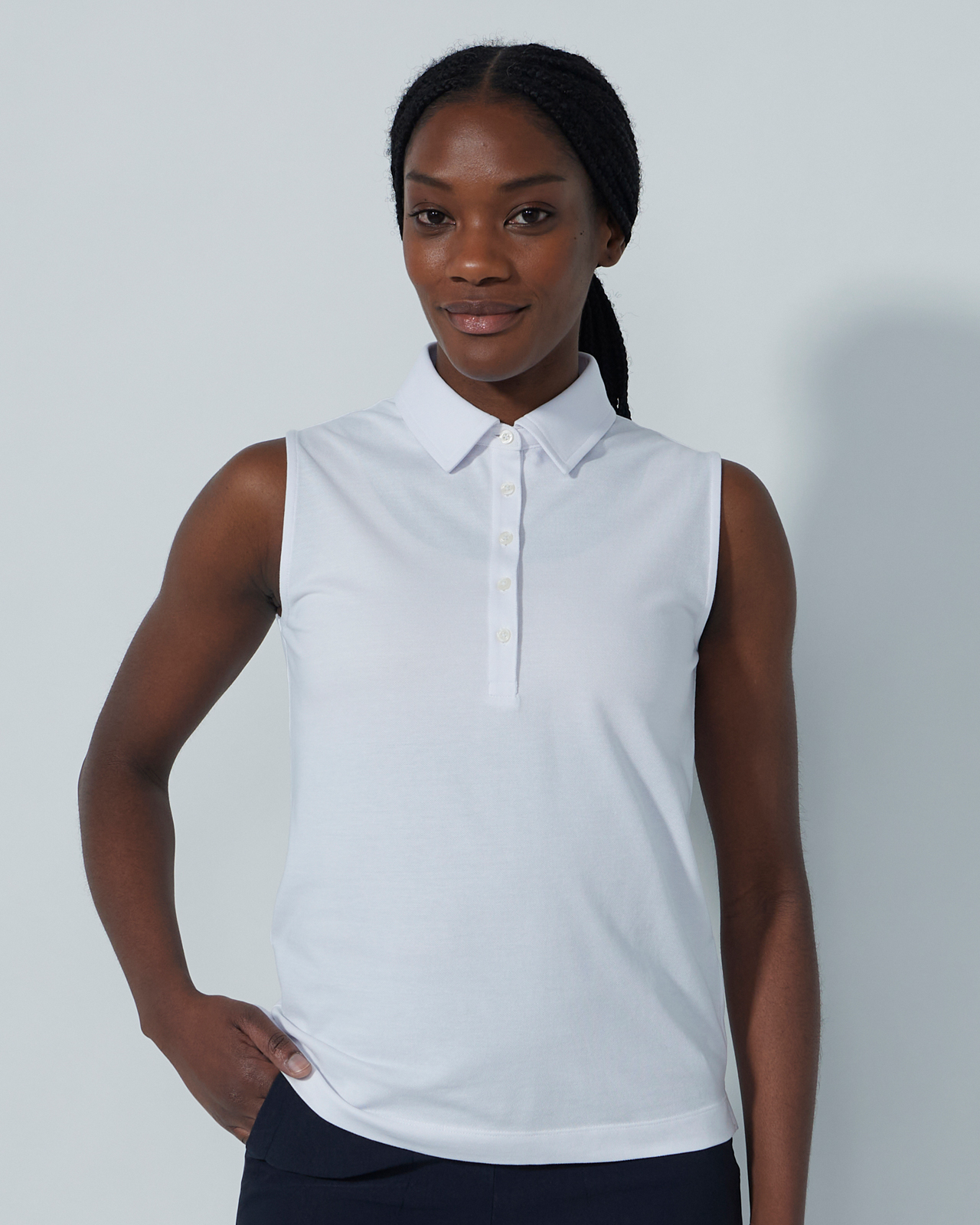 Fairway, Ärmlös piké, Dam - white