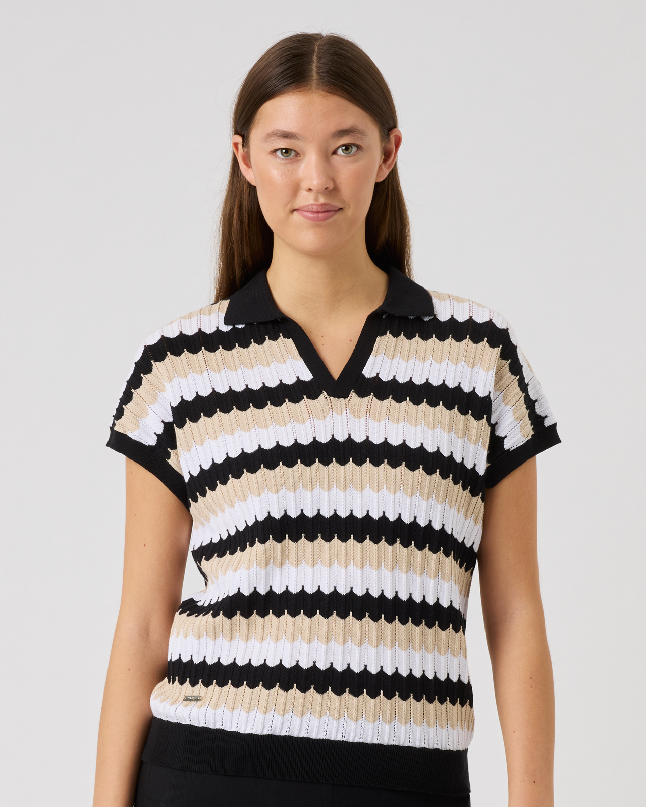 Zig-Zag, Topp, Dam - black