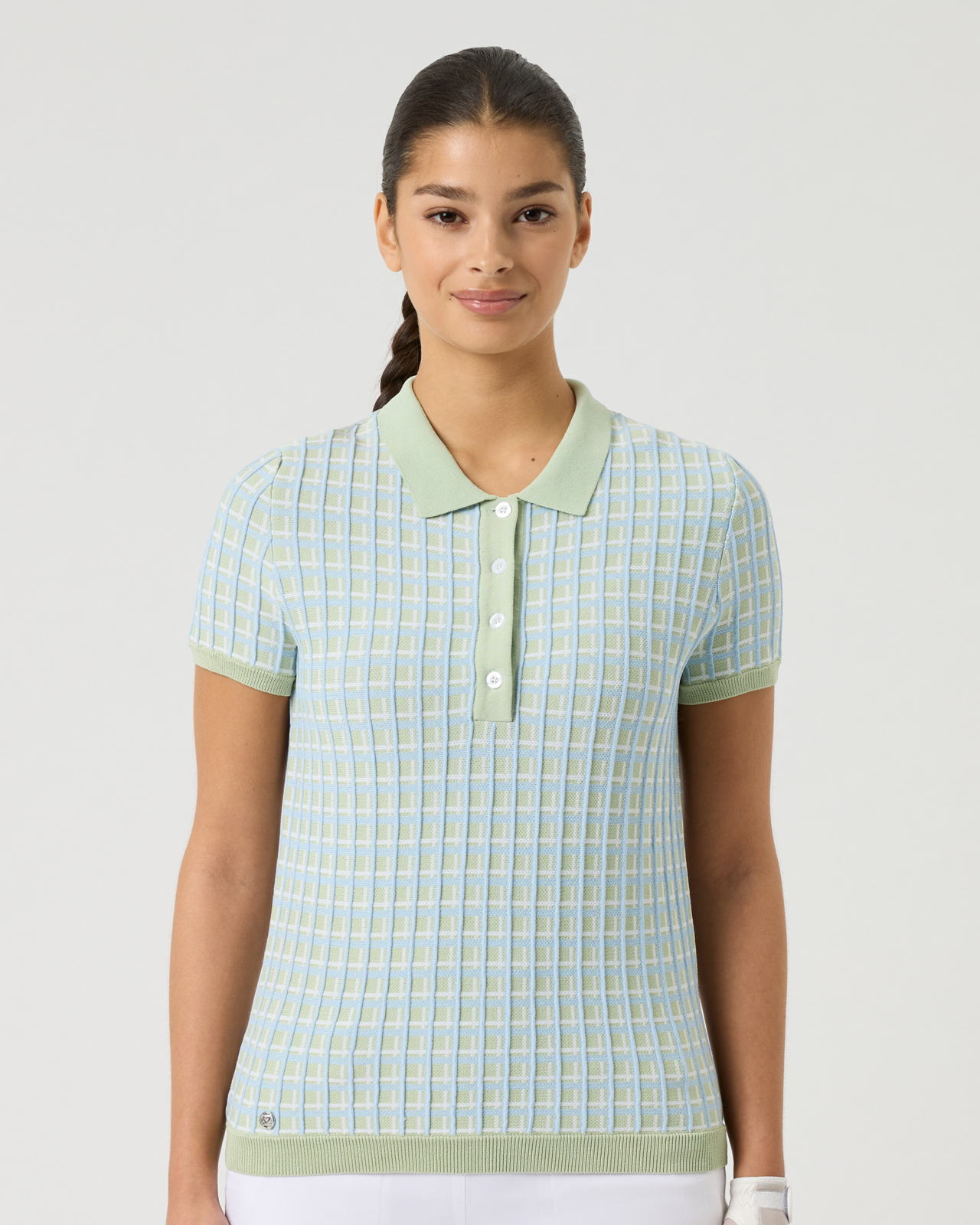 Knit, Piké, Dam - muted_pistachio