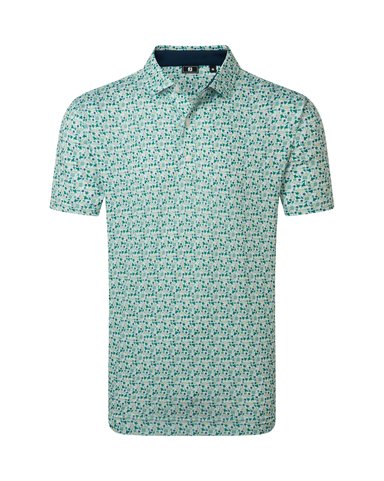 Surfs Up Print, Piké, Herr - green_white_sun_navy