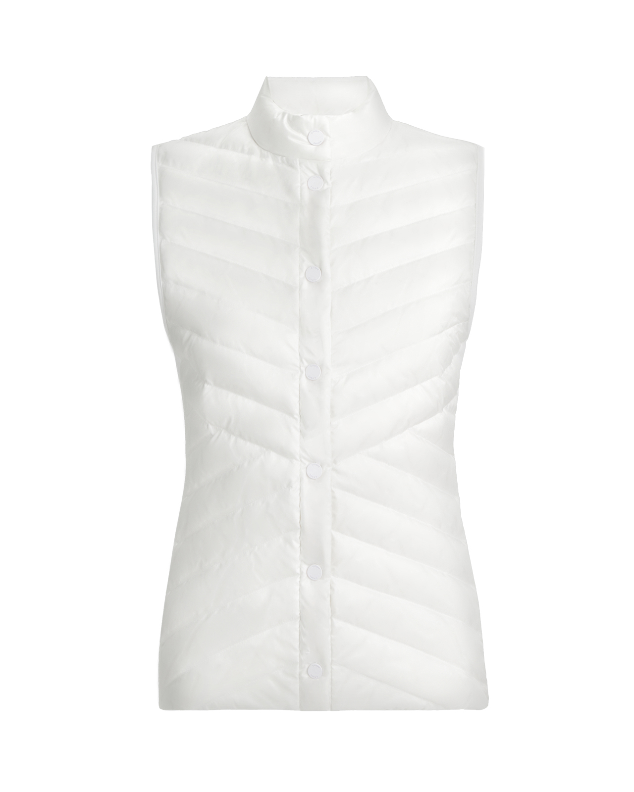 V-Down Quilted Stretch, Väst, Dam - chalk_white