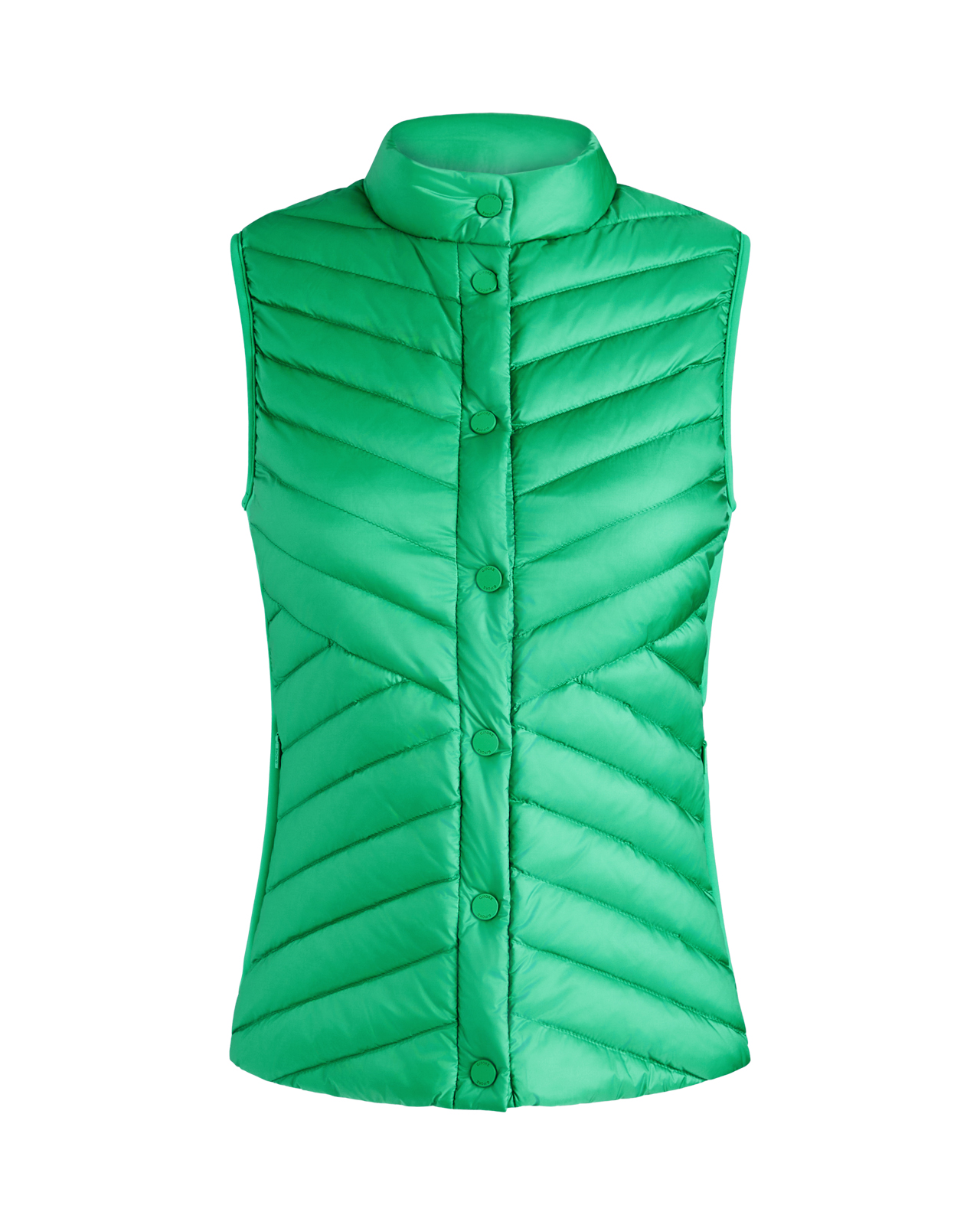 V-Down Quilted Stretch, Väst, Dam - clover