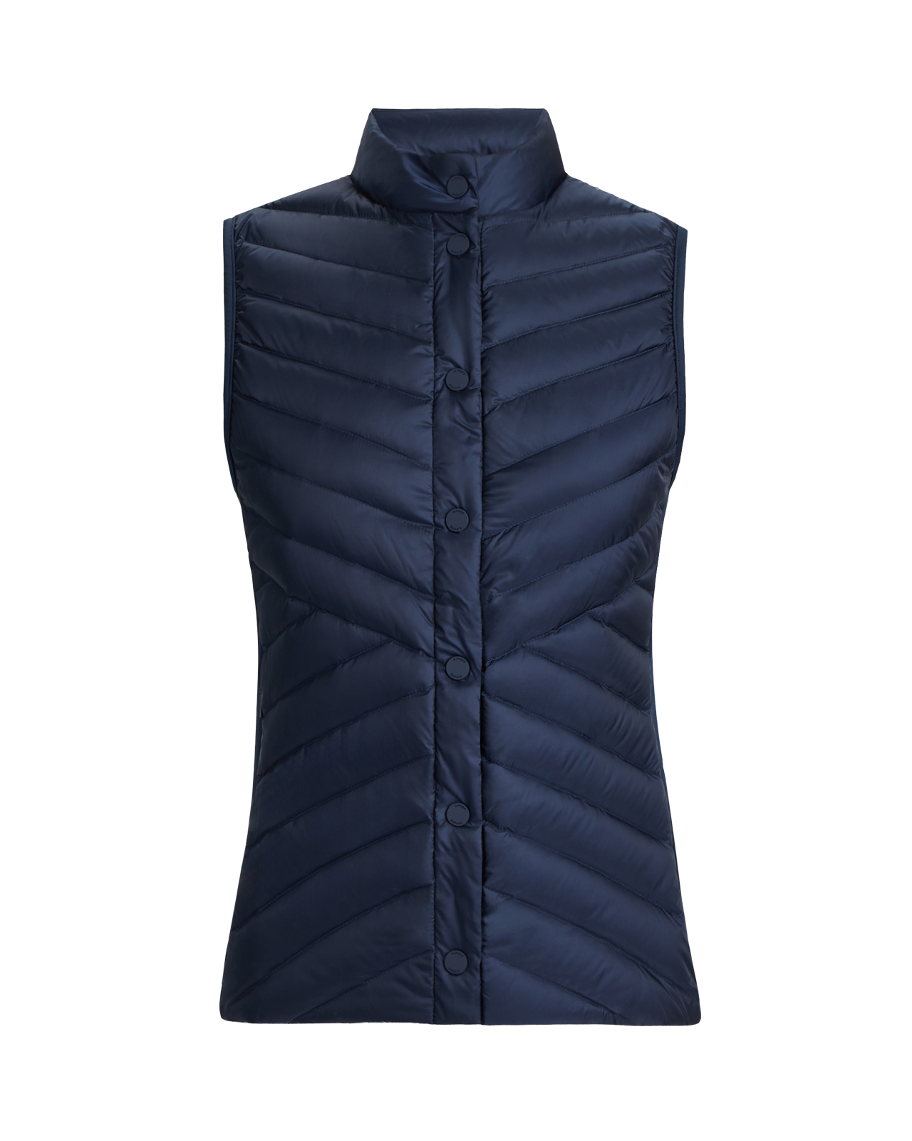 V-Down Quilted Stretch, Väst, Dam - twilight